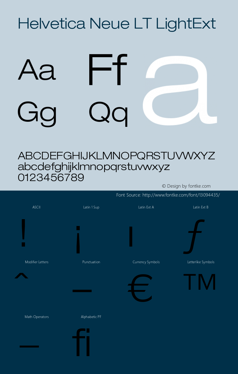 Helvetica Neue LT LightExt Version 006.000图片样张