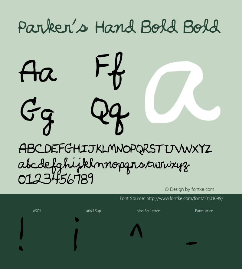 Parker's Hand Bold Bold 1图片样张