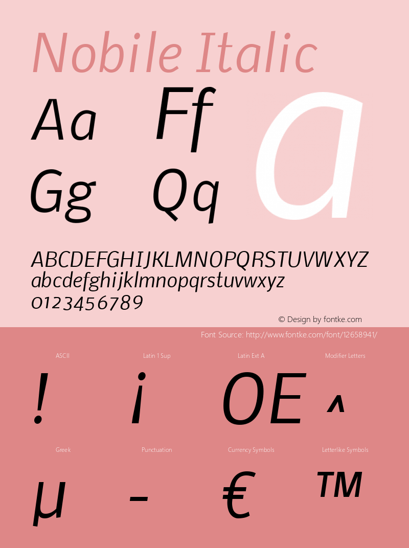 Nobile Italic Version 1.000;PS 001.000;hotconv 1.0.38图片样张