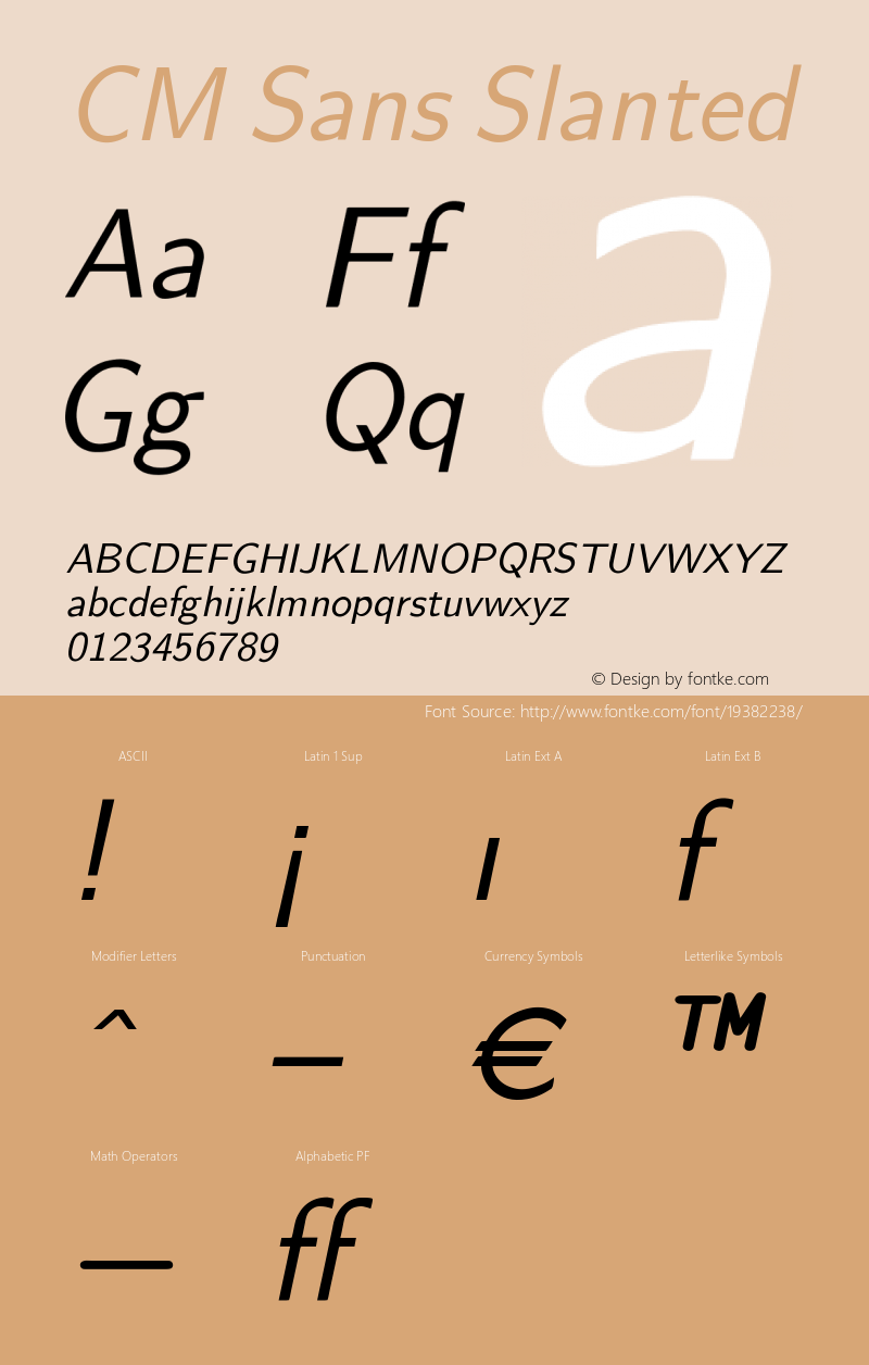 Computer Modern Sans Slanted Version 001.001图片样张