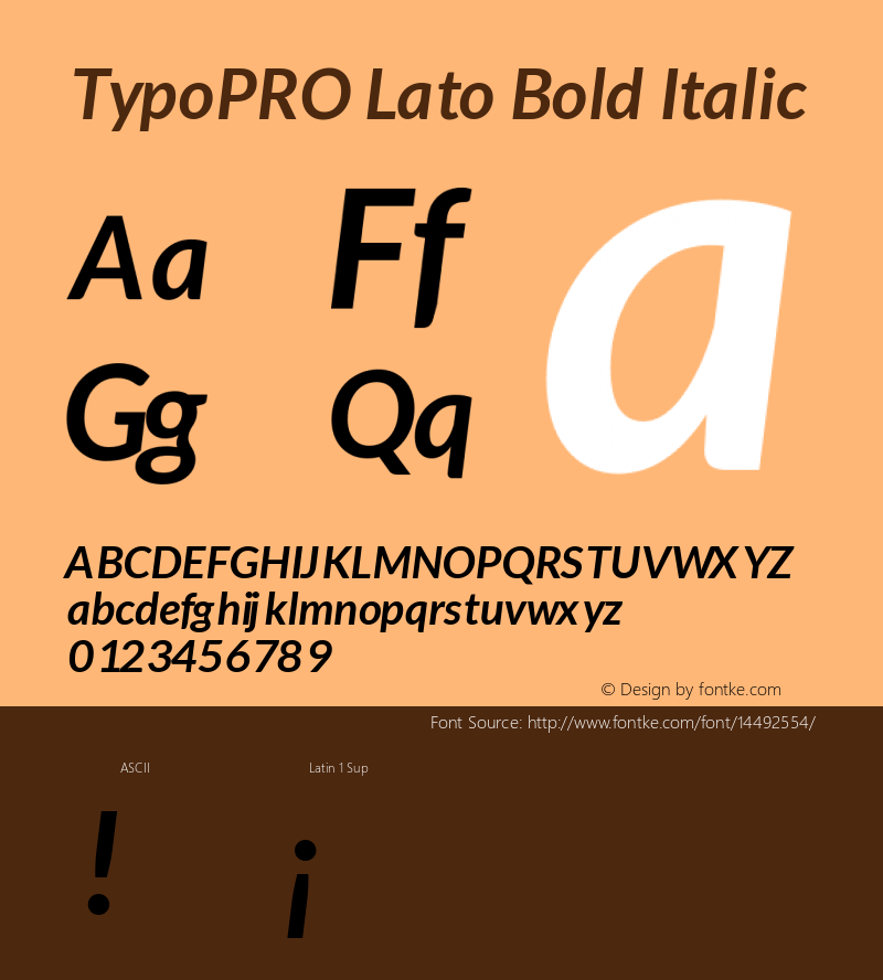 TypoPRO Lato Bold Italic Version 1.105; Western+Polish opensource图片样张