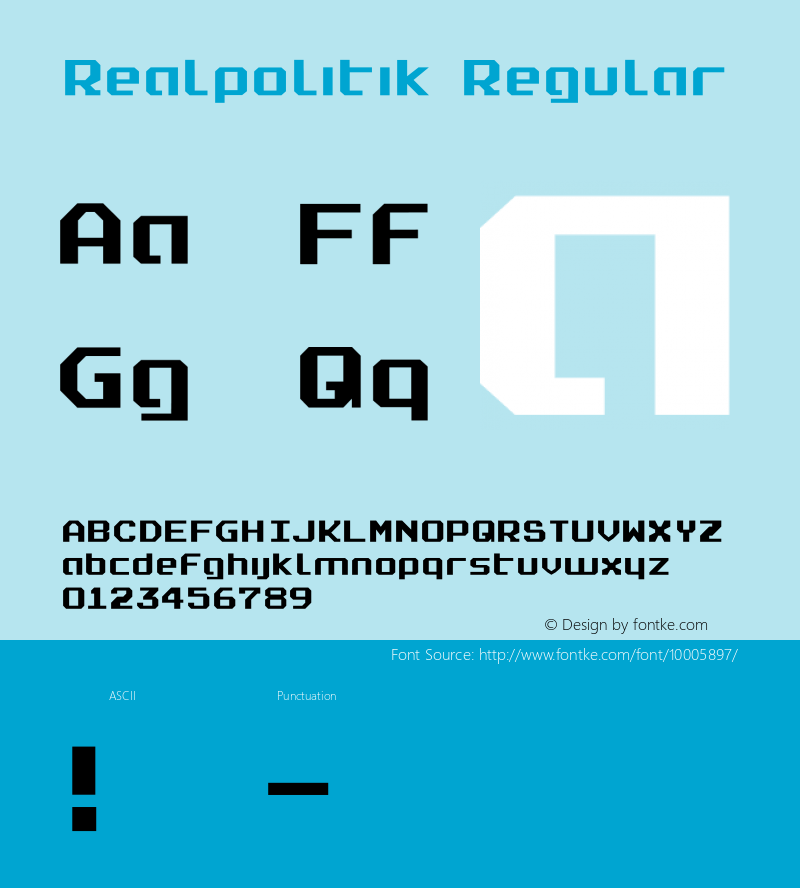 Realpolitik Regular Macromedia Fontographer 4.1 5/6/96图片样张