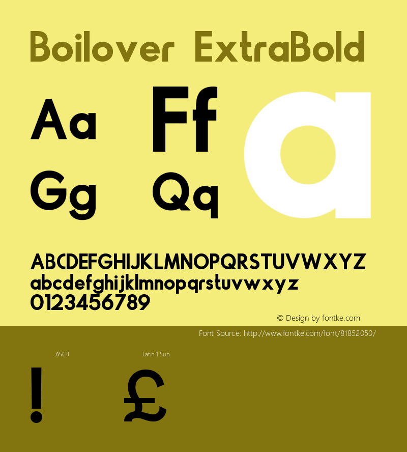 Boilover ExtraBold Version 1.000; ttfautohint (v1.8.3.10-c5d8)图片样张