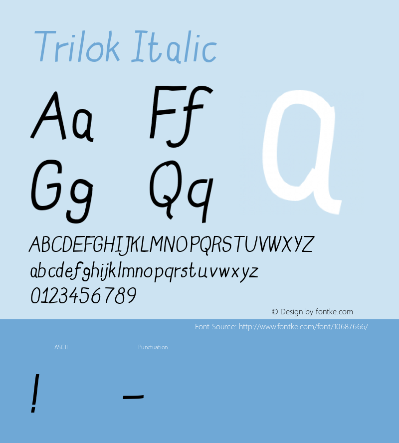 Trilok Italic Version 2.00图片样张