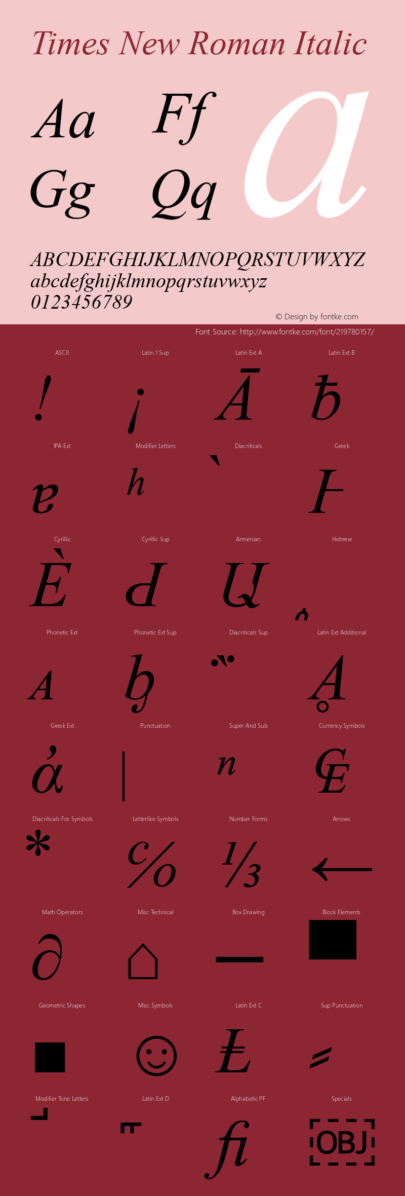 Times New Roman Italic Version 6.87m图片样张