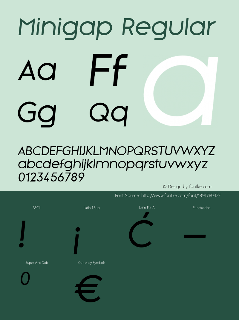 Minigap Regular Italic Version 1.007图片样张