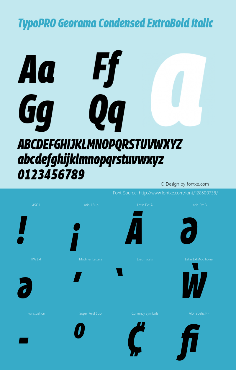 TypoPRO Georama Condensed ExtraBold Italic Version 1.001图片样张