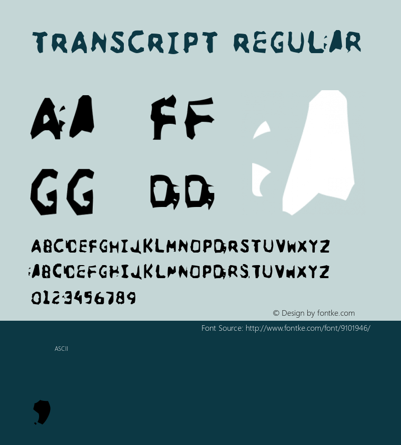 TRANSCRIPT Regular Macromedia Fontographer 4.1 3/22/99图片样张