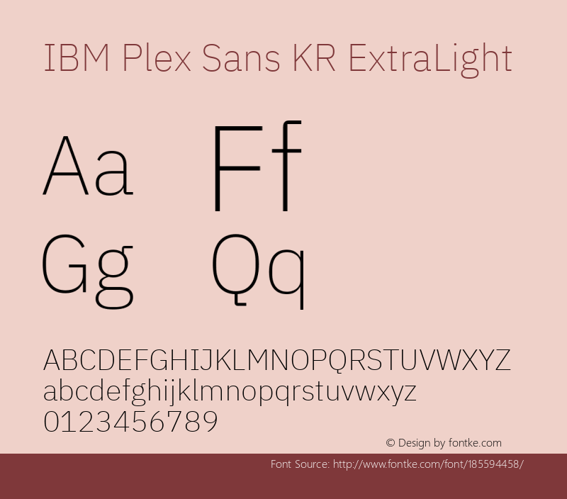 IBM Plex Sans KR ExtraLight Version 1.001图片样张