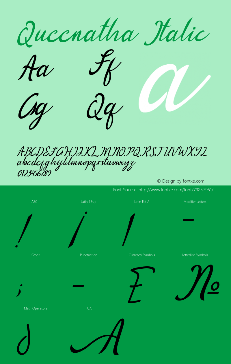 Queenatha Italic Version 1.00;July 15, 2020;FontCreator 11.5.0.2430 64-bit图片样张