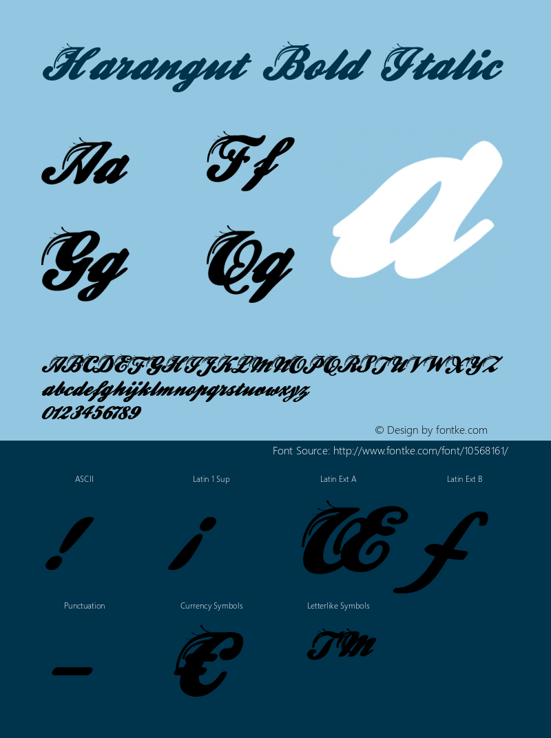 Harangut Bold Italic Version 1.000图片样张