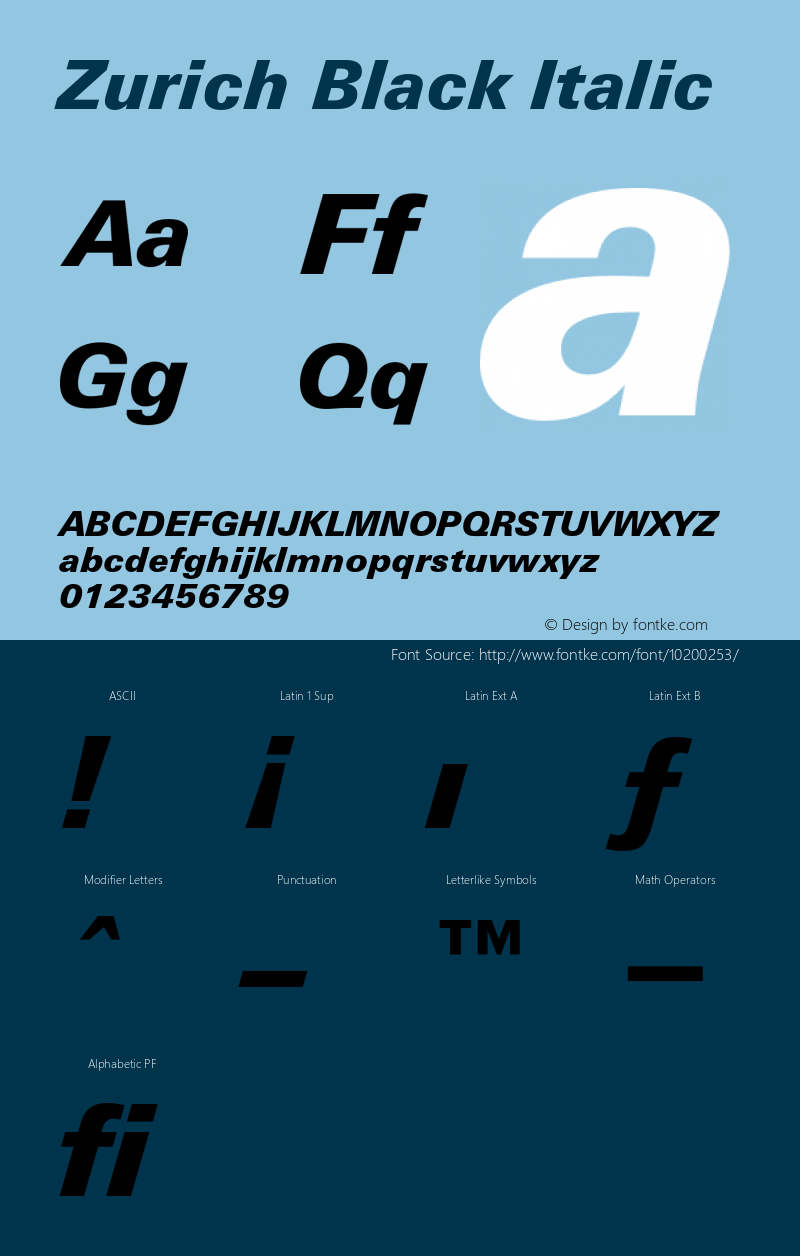 Zurich Black Italic 2.0-1.0图片样张