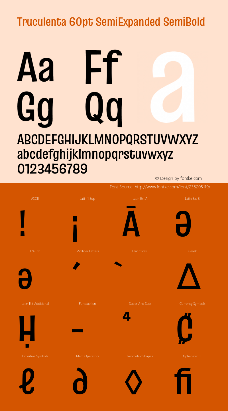 Truculenta 60pt SemiExpanded SemiBold Version 1.002图片样张