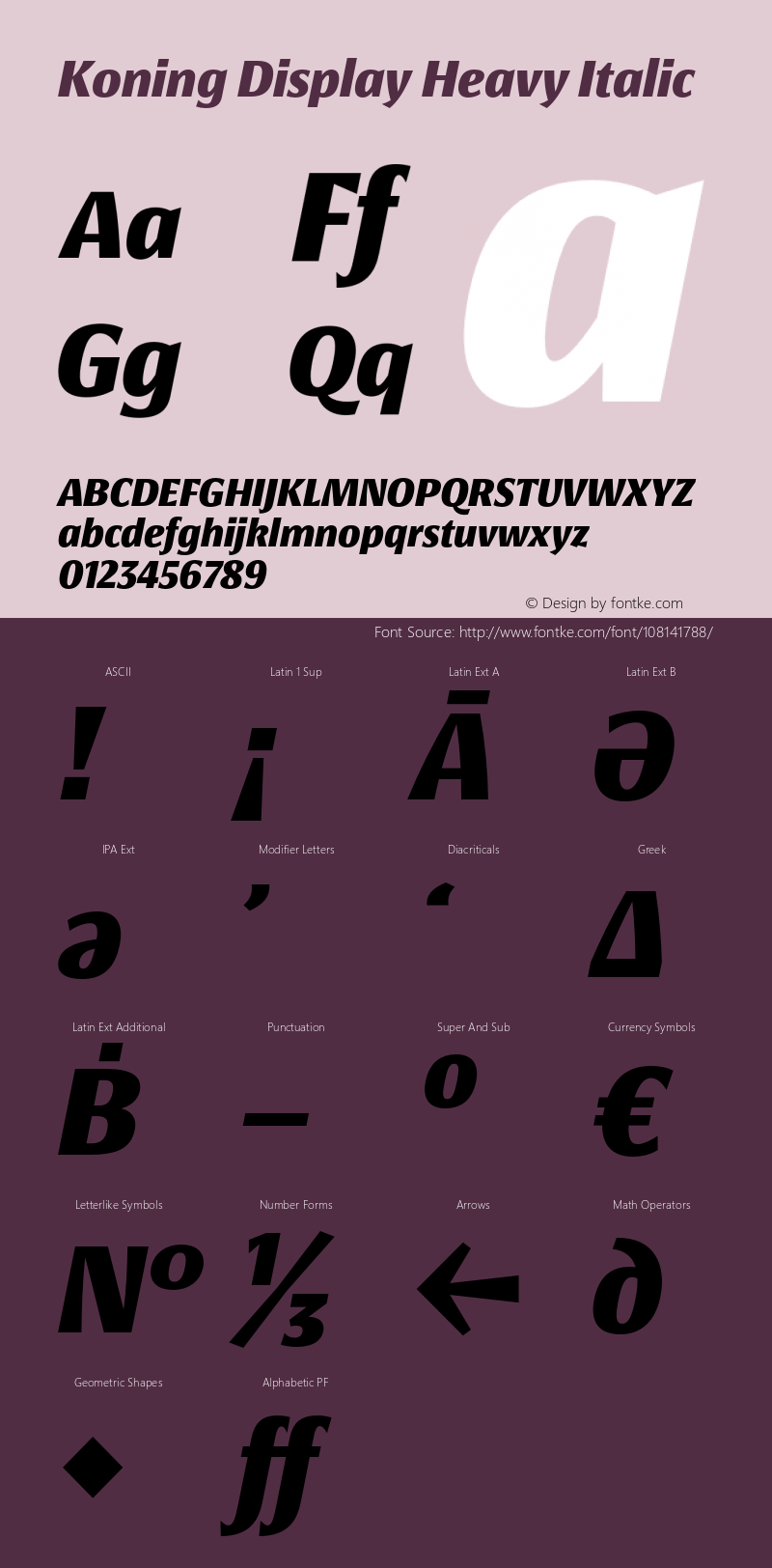 KoningDisplay-HeavyItalic Version 1.000图片样张