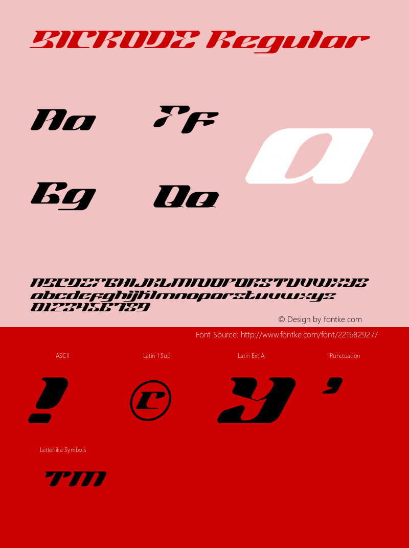 BICRODE Version 1.005;Fontself Maker 3.5.7图片样张