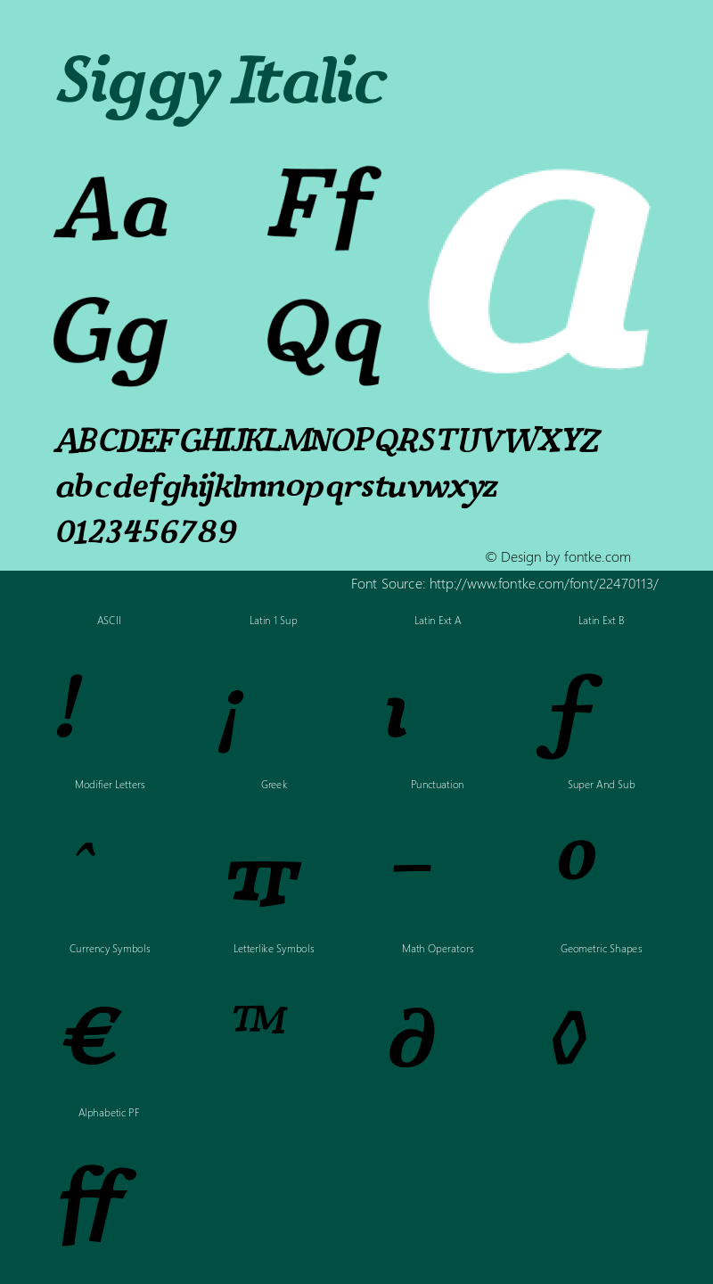 Siggy-Italic Version 001.001图片样张