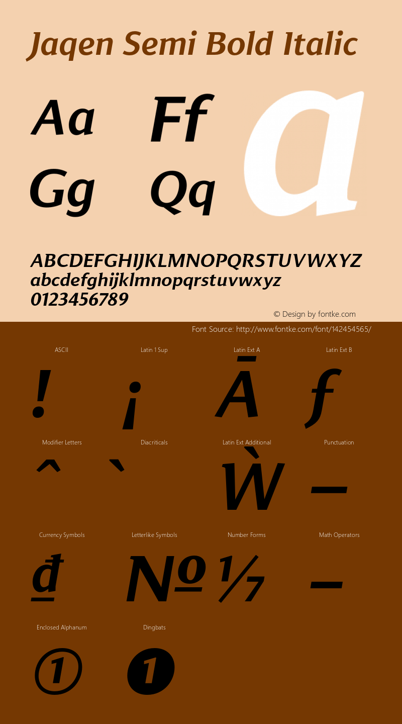 Jaqen Semi Bold Italic Version 001.001 June 2020图片样张