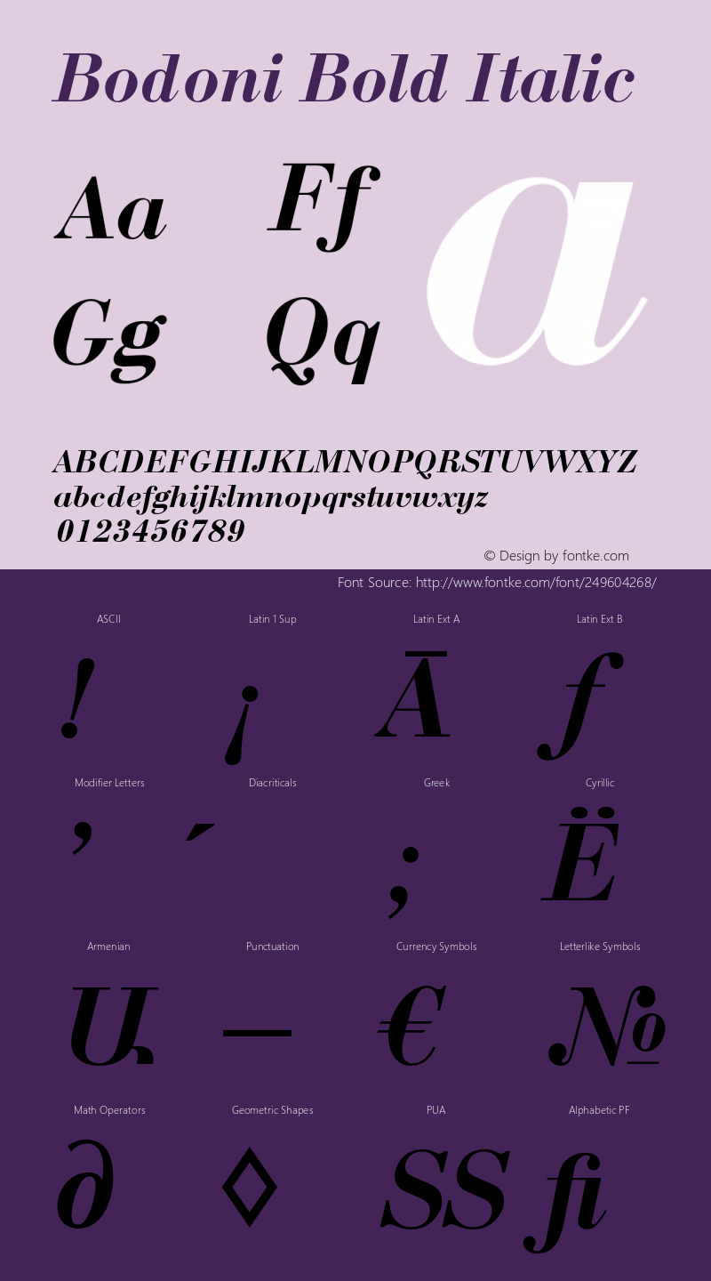 Bodoni Bold Italic Version 1.000;PS 001.001;hotconv 1.0.38图片样张