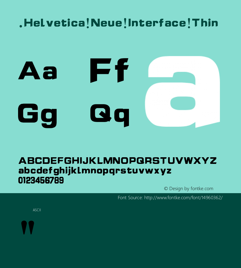 .Helvetica Neue Interface Thin 10.0d35e1图片样张