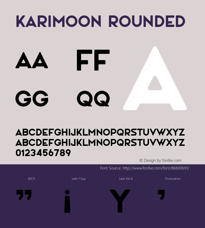 Karimoon Rounded Version 1.002;Fontself Maker 3.5.1图片样张