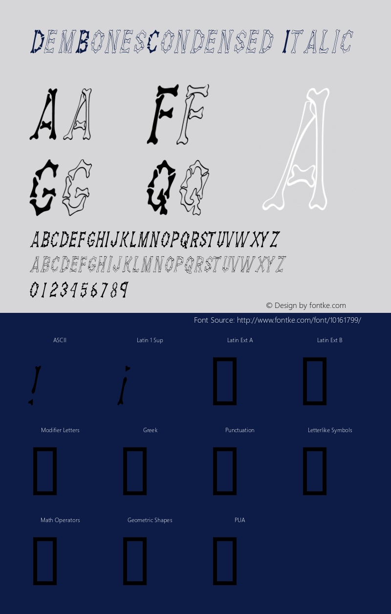 DemBonesCondensed Italic Rev. 003.000图片样张