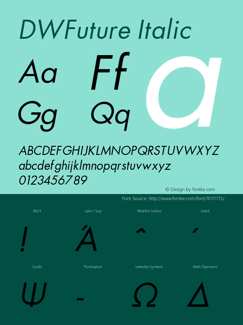 DWFuture Italic 10/24/2002图片样张