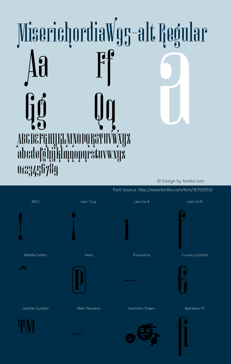 MiserichordiaW95-alt Regular Version 1.00图片样张