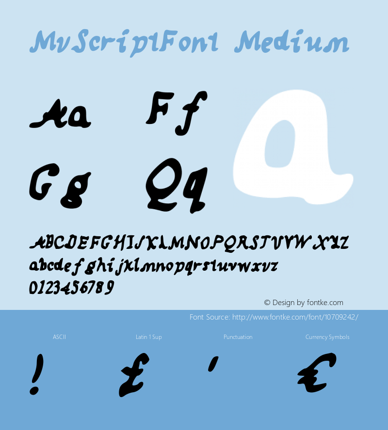 MyScriptFont Medium Version 001.000图片样张