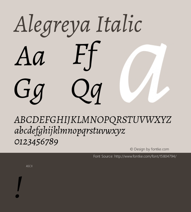 Alegreya Italic Version 1.003; ttfautohint (v1.4.1)图片样张