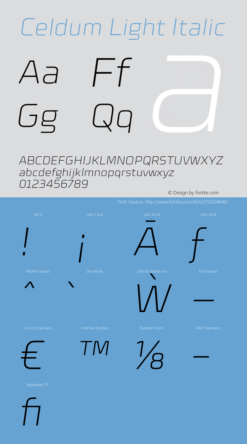 Celdum-LightItalic Version 1.000;PS 001.000;hotconv 1.0.88;makeotf.lib2.5.64775图片样张