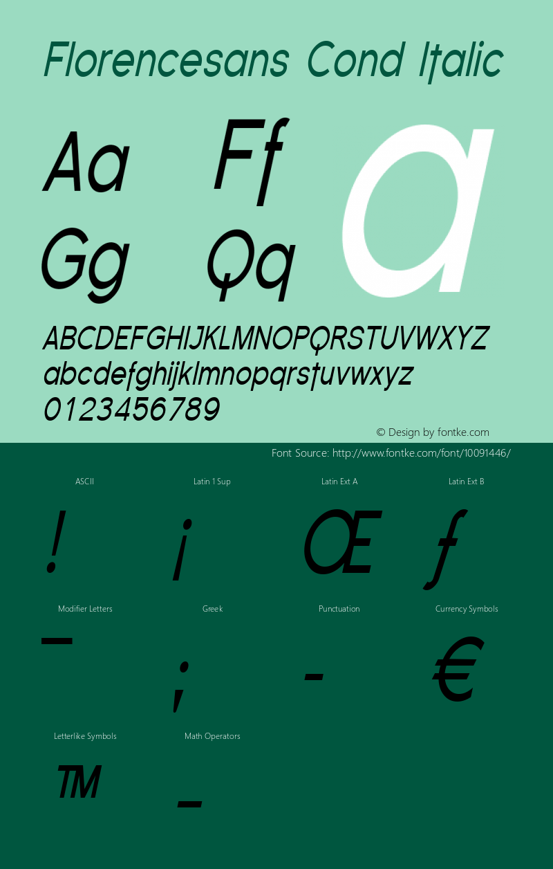 Florencesans Cond Italic 1.0图片样张