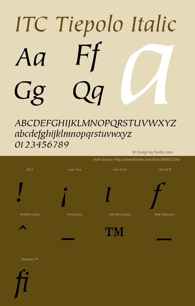 ITC Tiepolo Book Italic 001.000图片样张