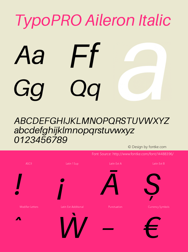 TypoPRO Aileron Italic Version 1.000;PS 001.000;hotconv 1.0.70;makeotf.lib2.5.58329图片样张