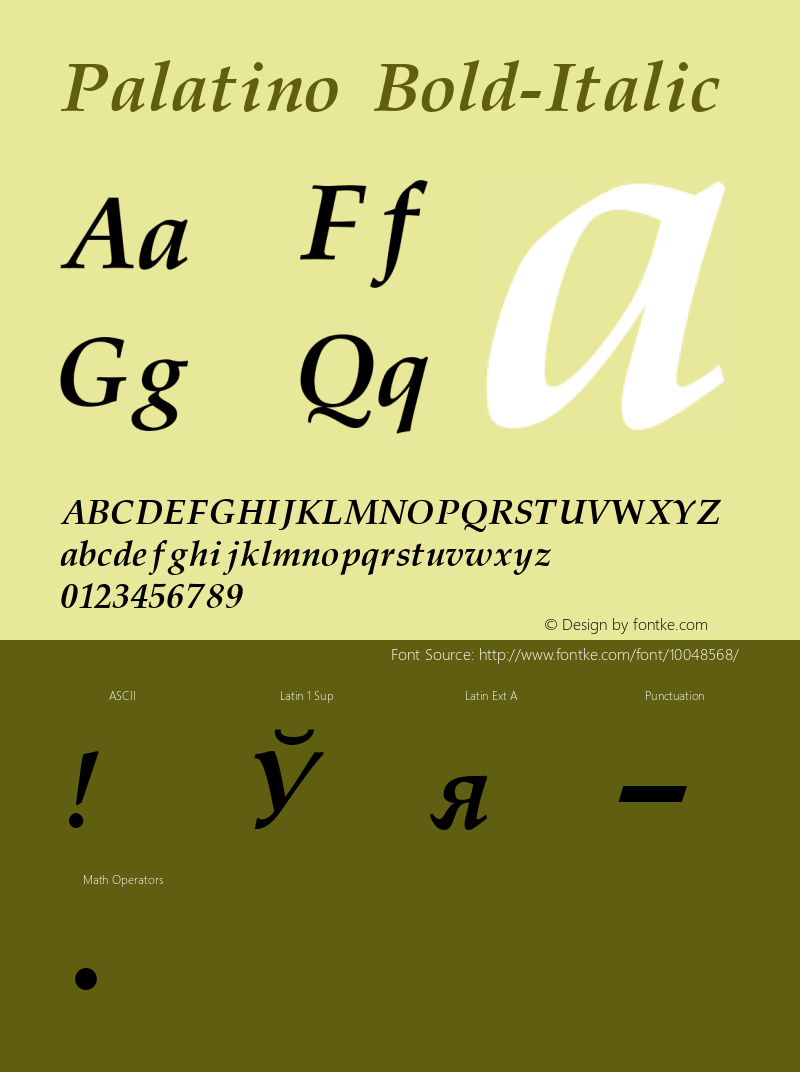 Palatino Bold-Italic 001.000图片样张