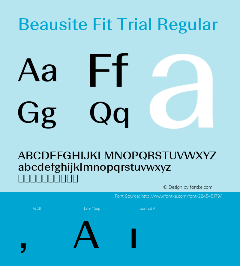 Beausite Fit Trial Regular Version 2.001;PS 2.1;hotconv 1.0.86;makeotf.lib2.5.63406图片样张