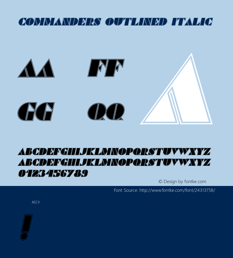 Commanders Outlined Italic Version 1.000图片样张