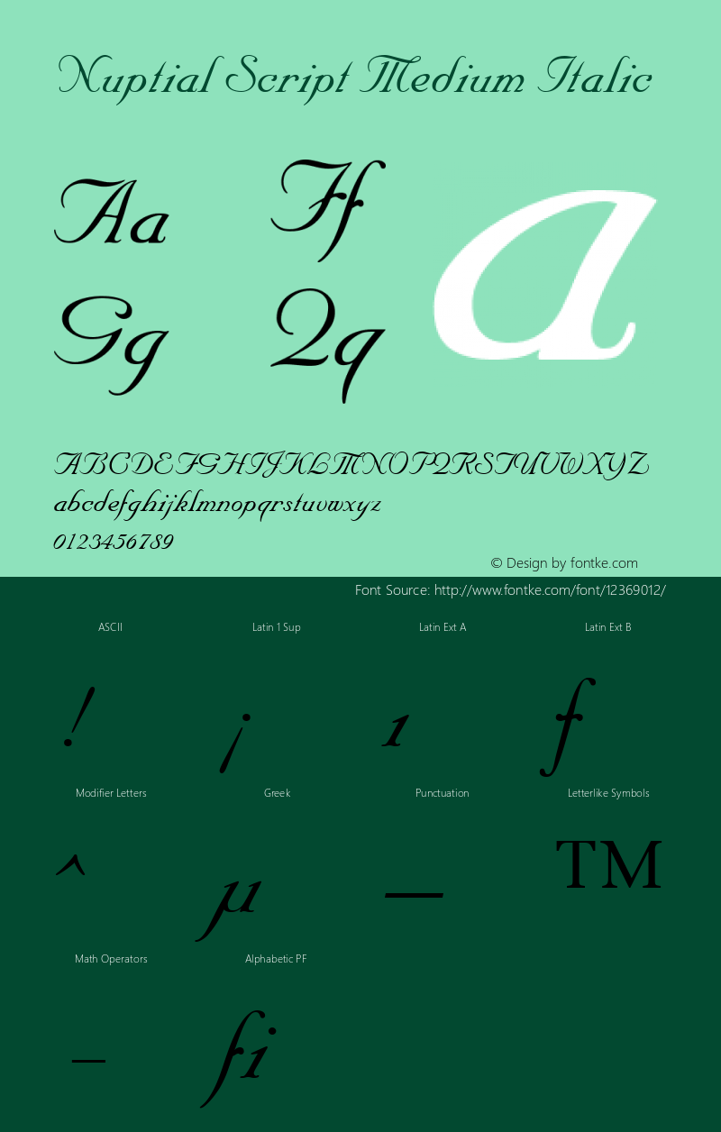 Nuptial Script Medium Italic 001.001图片样张