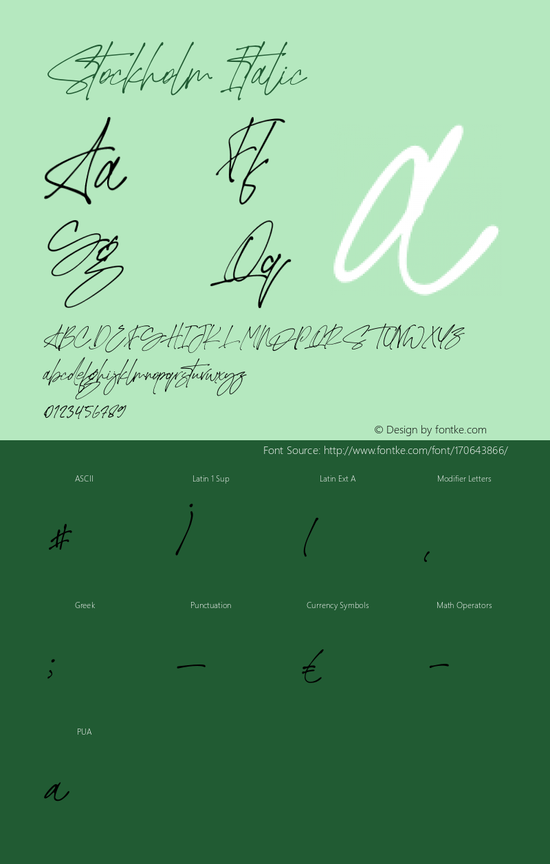 Stockholm Italic Version 1.00;June 2, 2021;FontCreator 13.0.0.2683 64-bit图片样张