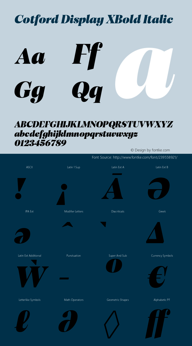 Cotford Display XBold Italic Version 1.00图片样张