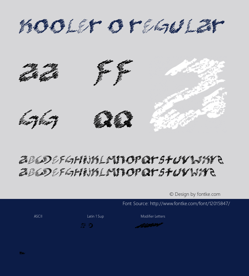 kooler O Regular Version 1.00 June 25, 2009, initial release图片样张