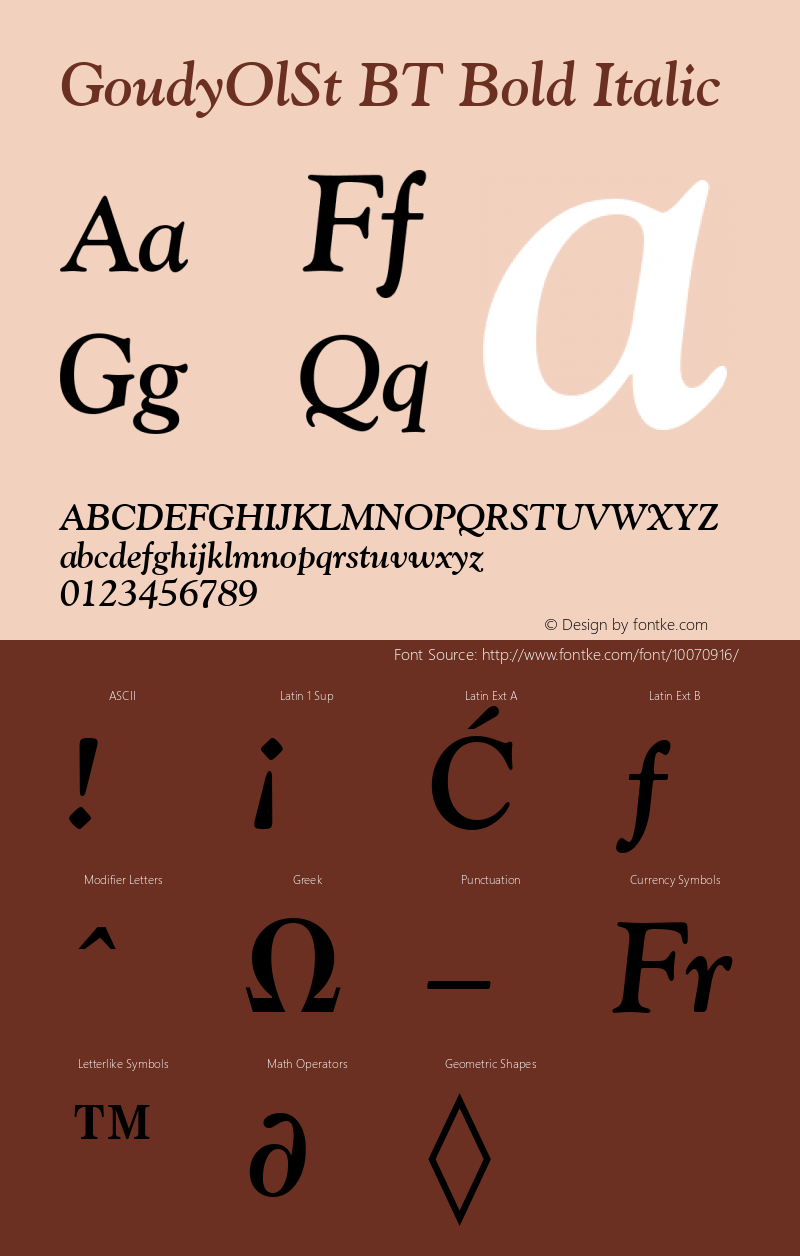 GoudyOlSt BT Bold Italic mfgpctt-v4.4 Nov 27 1998图片样张