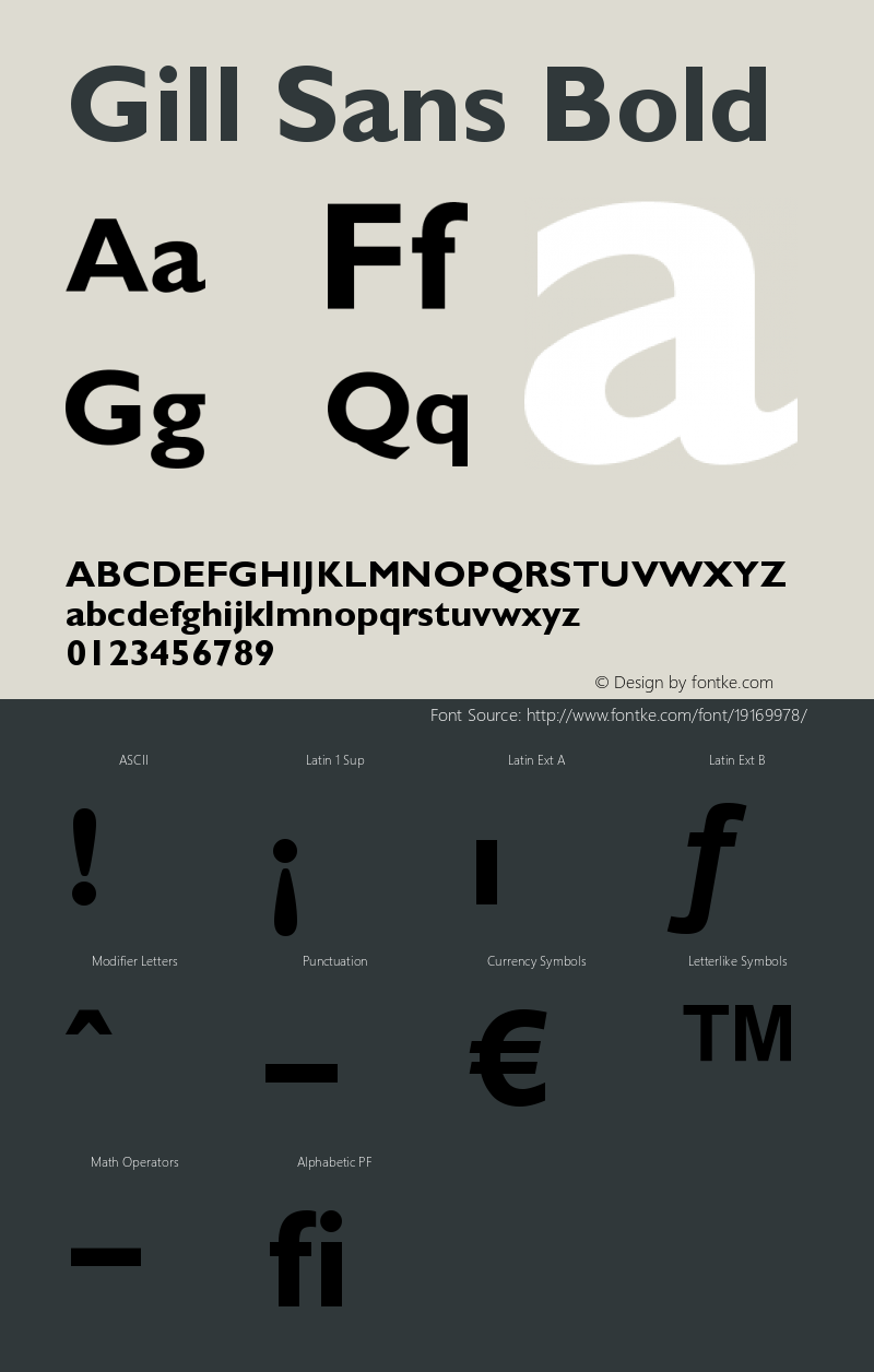 Gill Sans Bold Version 001.002图片样张