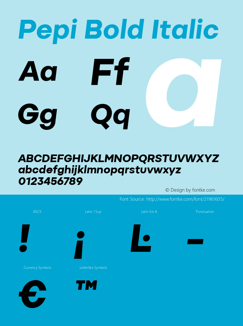 e77cb855eded0159 - subset of Pepi Bold Bold Italic Version 1.000图片样张