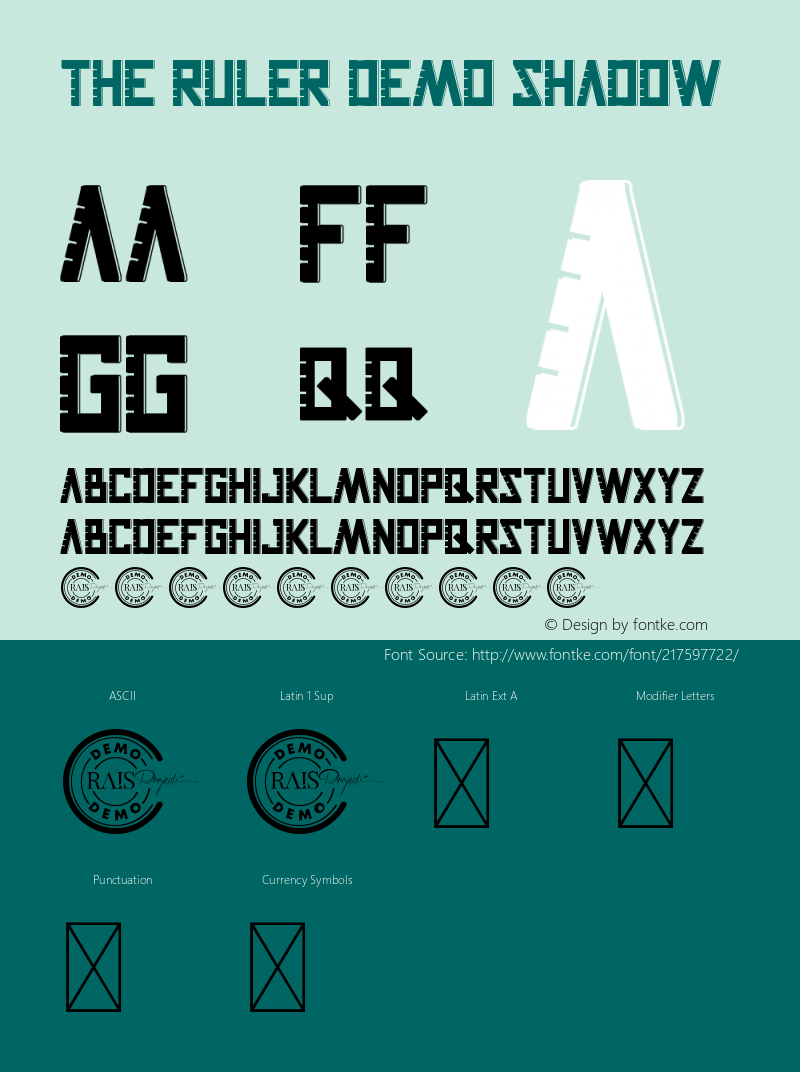 The Ruler Demo Shadow Version 1.001;Fontself Maker 3.5.4图片样张