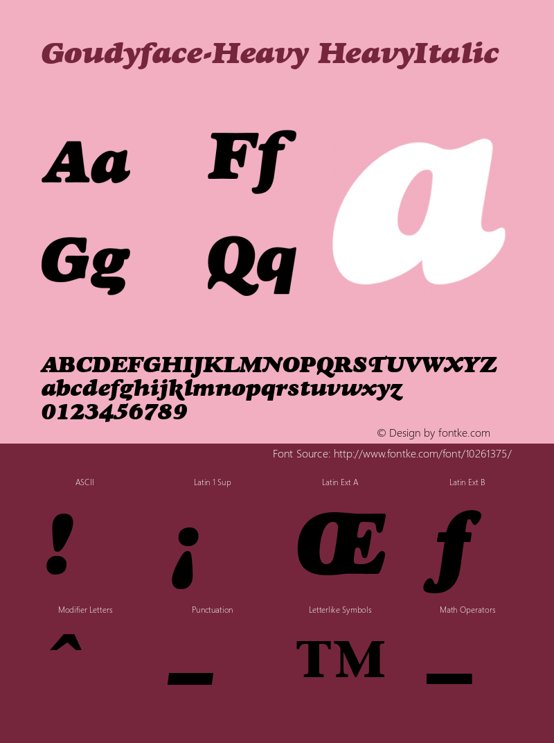 Goudyface-Heavy HeavyItalic Version 1.00图片样张