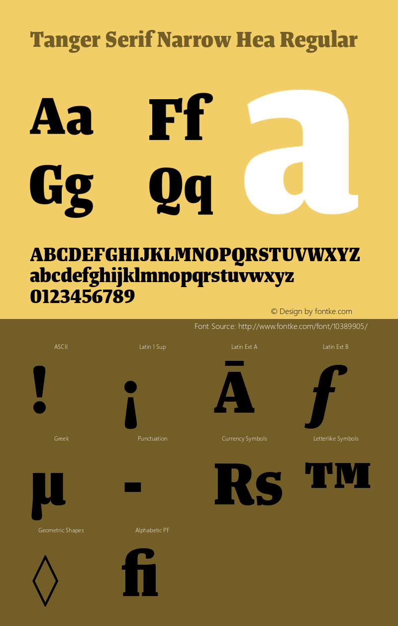 Tanger Serif Narrow Hea Regular Version 3.000图片样张
