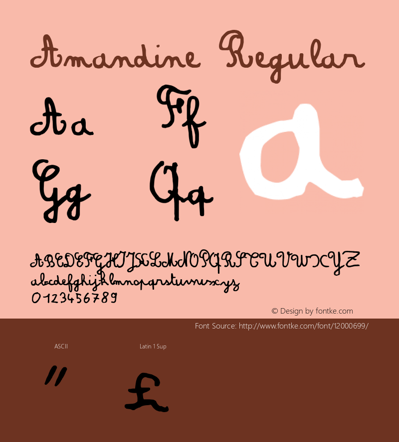 Amandine Regular 1998; 1.0, initial release图片样张