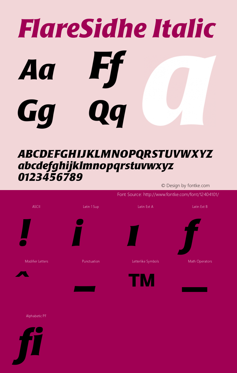 FlareSidhe Italic Version 001.000图片样张