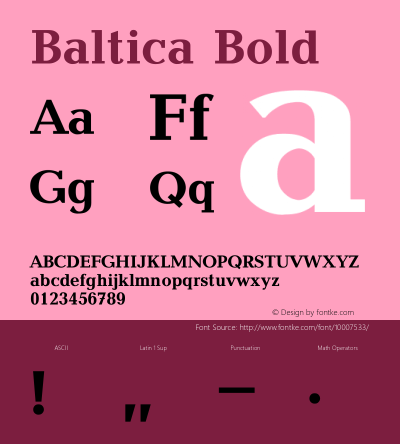 Baltica Bold Converted from i:\truetype\BL30___W.BF1 by ALLTYPE图片样张