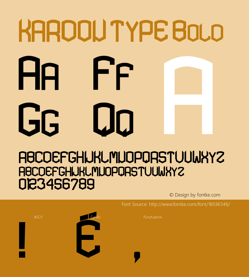 KARDON TYPE Bold Version 1.000  http://www.revision.ru/users/mrFRUKTA图片样张